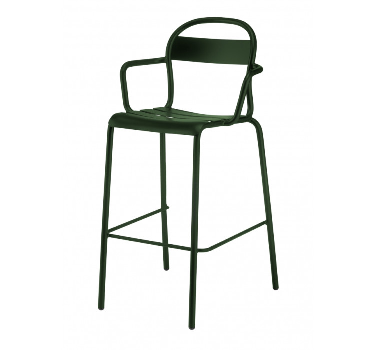 Барний стілець з підлокітниками Stecca 6 Dark Green1